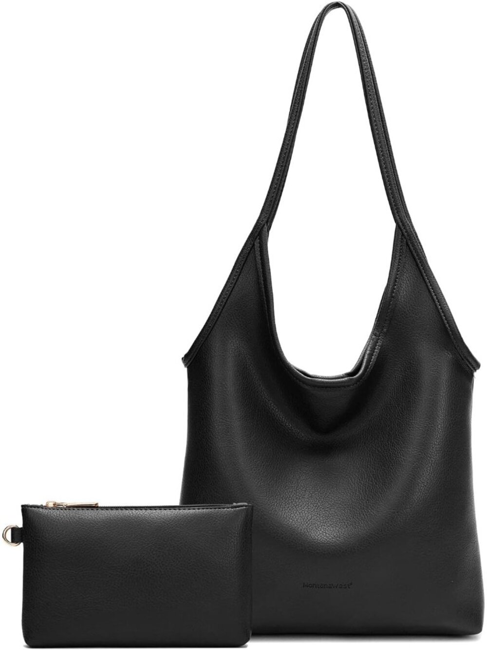 Women's Black West Slouchy Hobo Soft Designer Shoulder Bags Ladies Top Handle